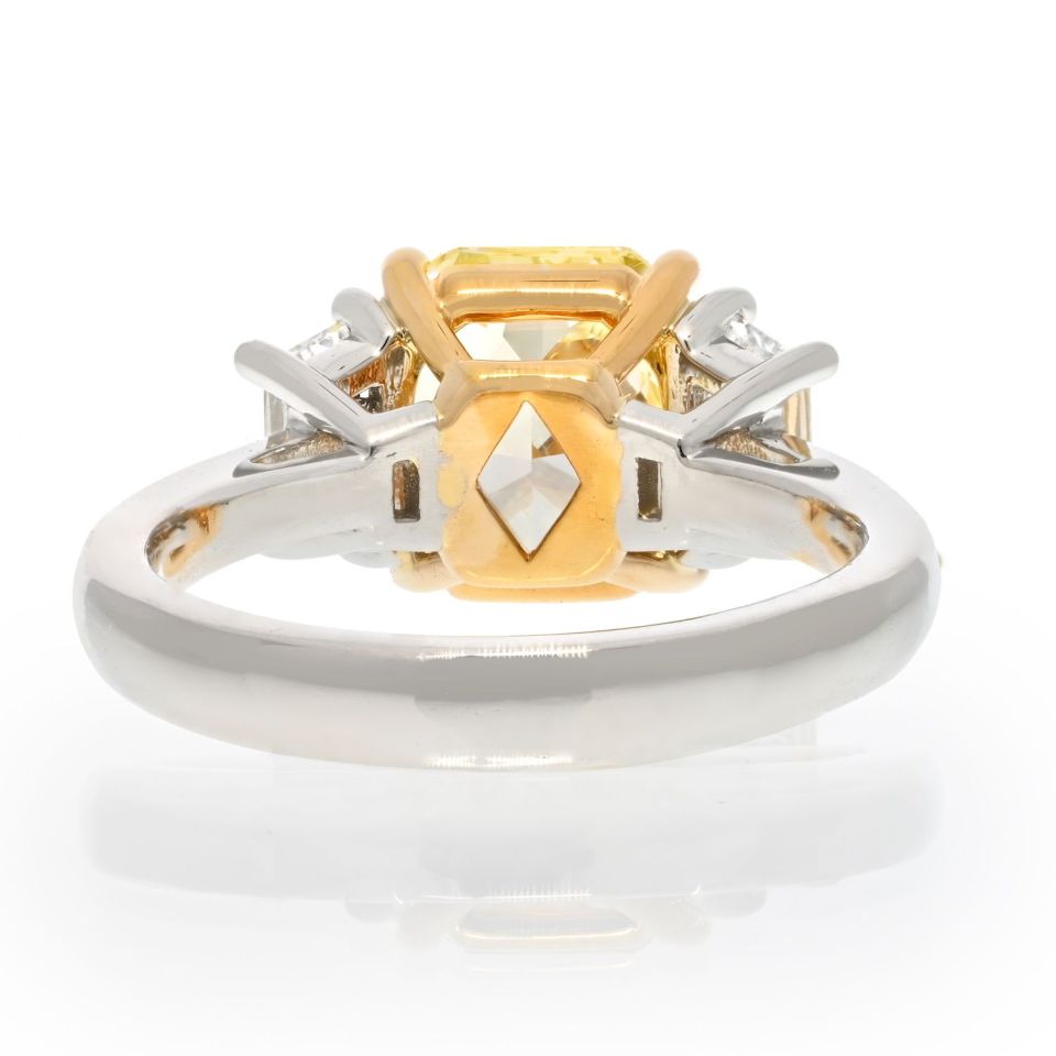2 carat Radiant Cut Diamond Fancy Yellow GIA Ring
