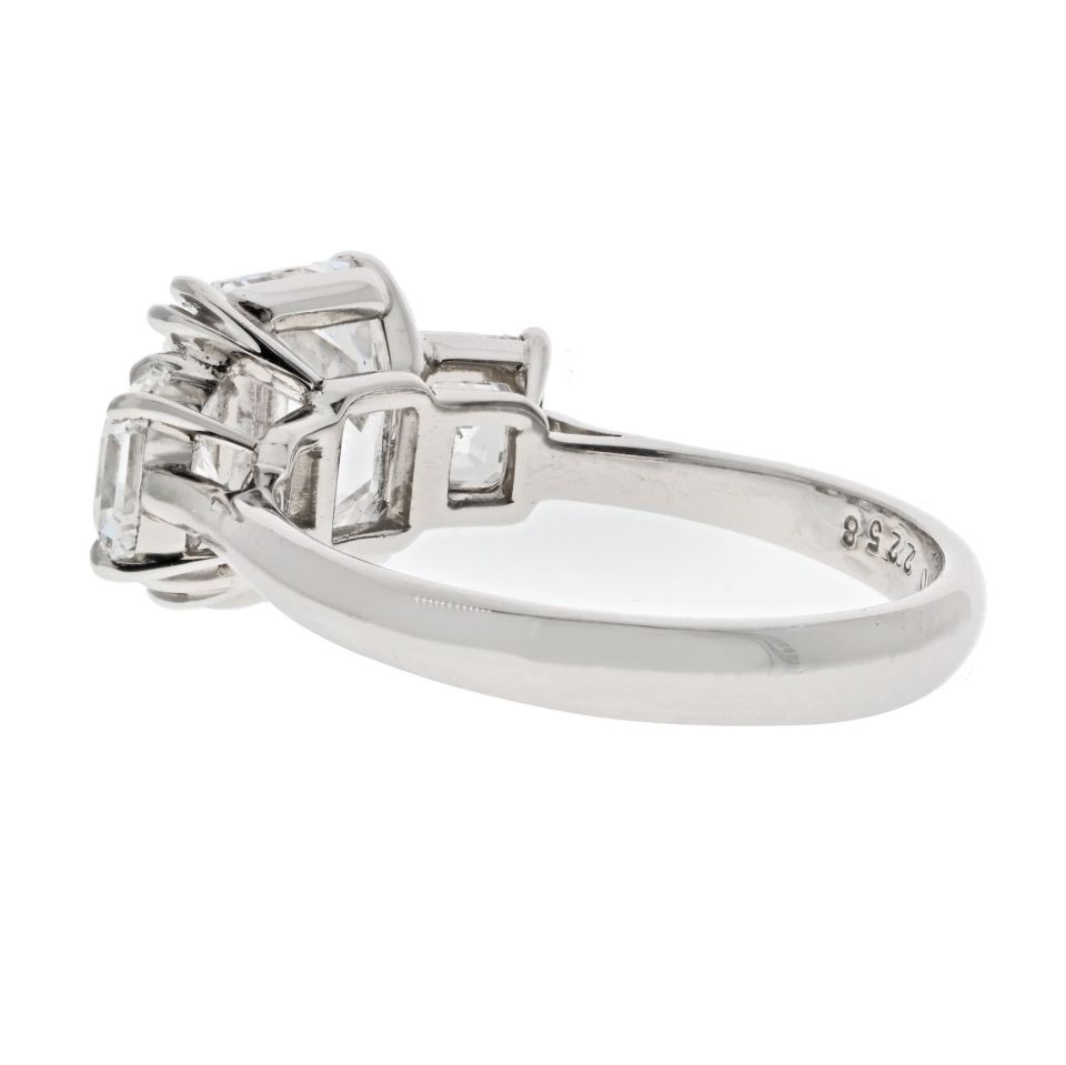 Leon Mege Ascher Cut 3.44 carat Emerald Cut Diamond D/VVS2 GIA Engagement Ring