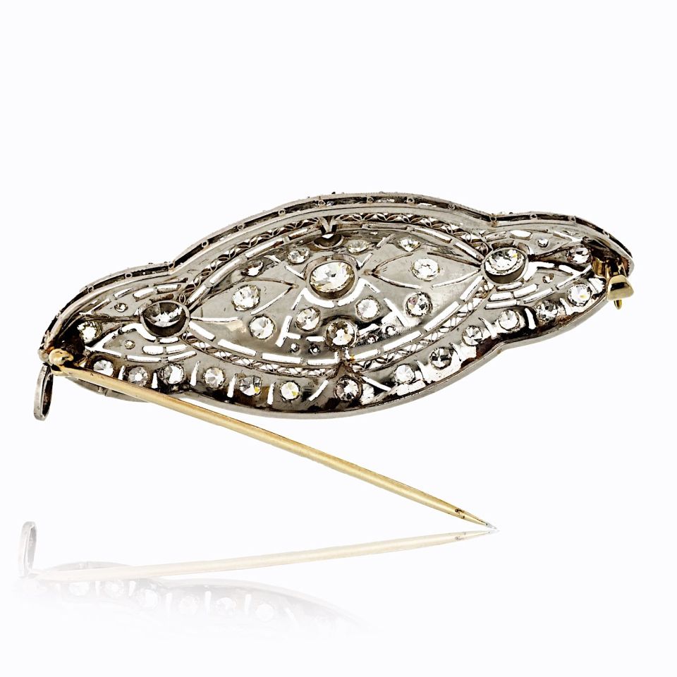 Antique Platinum 3.00cttw Diamond Brooch