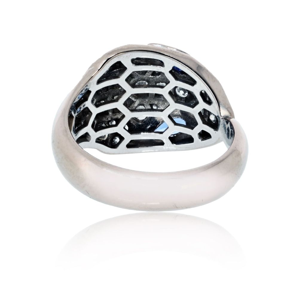 Bvlgari 18K White Gold Vipor Serpenti Diamond Ring