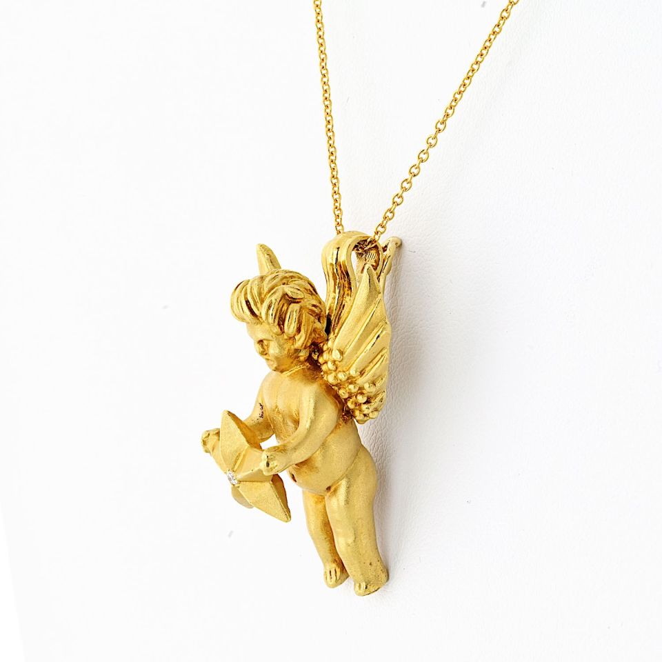 Kieselstein Cord 18K Yellow Gold Angel Charm Pendant