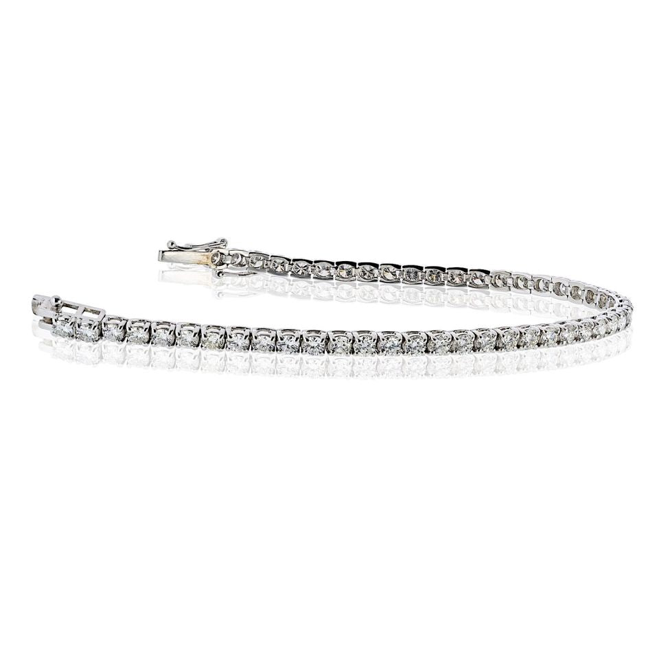 Tennis 14K White Gold 6.37cttw Round Diamond Bracelet