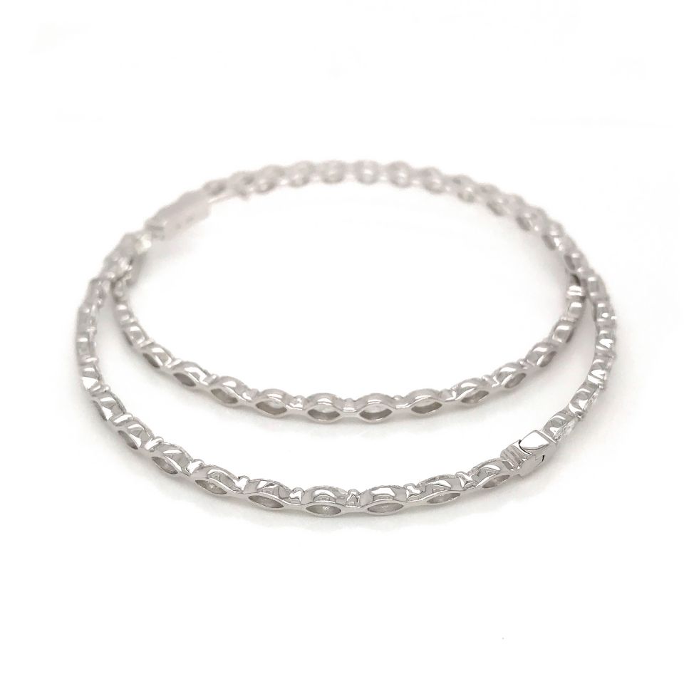 18K White Gold Diamond Hoop 10.00cttw Earrings