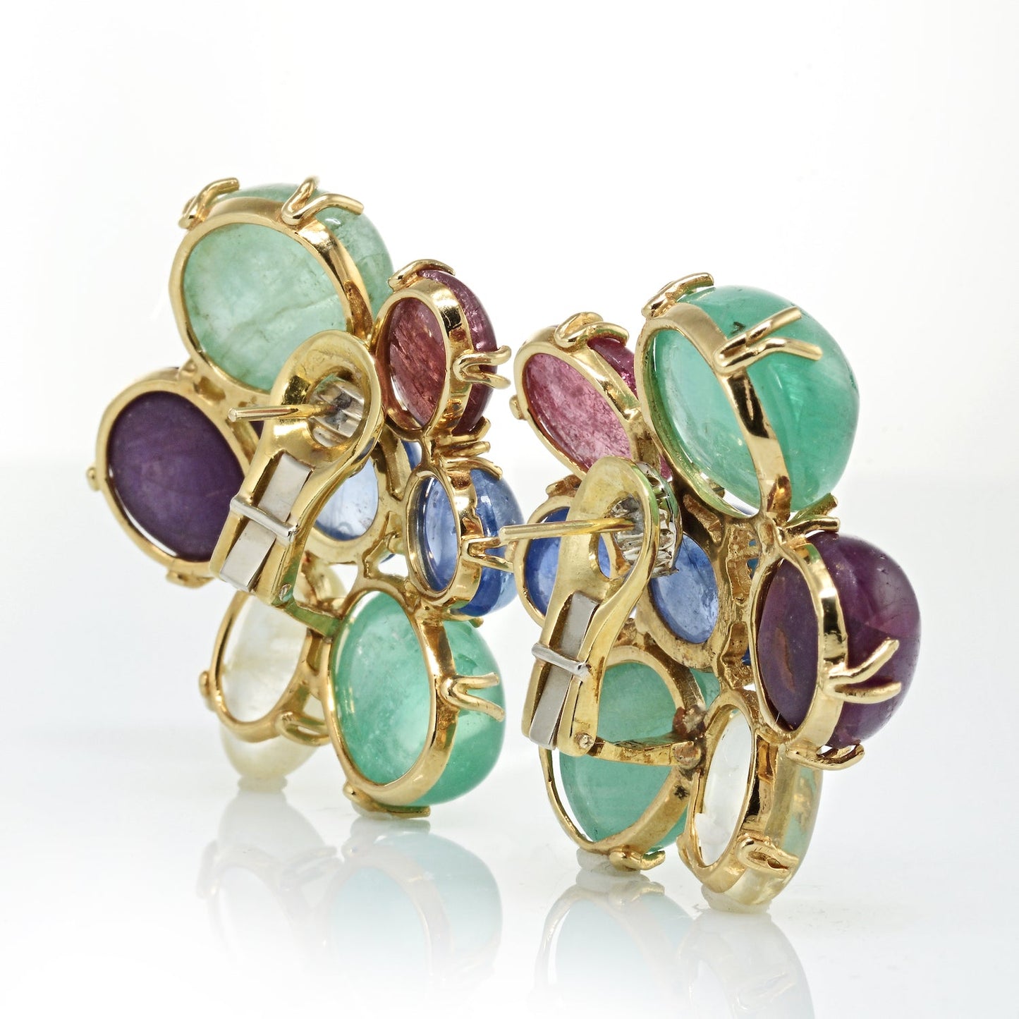 Seaman Schepps Multi Gems 18K Yellow Gold Necklace & Earrings Jewelry Set
