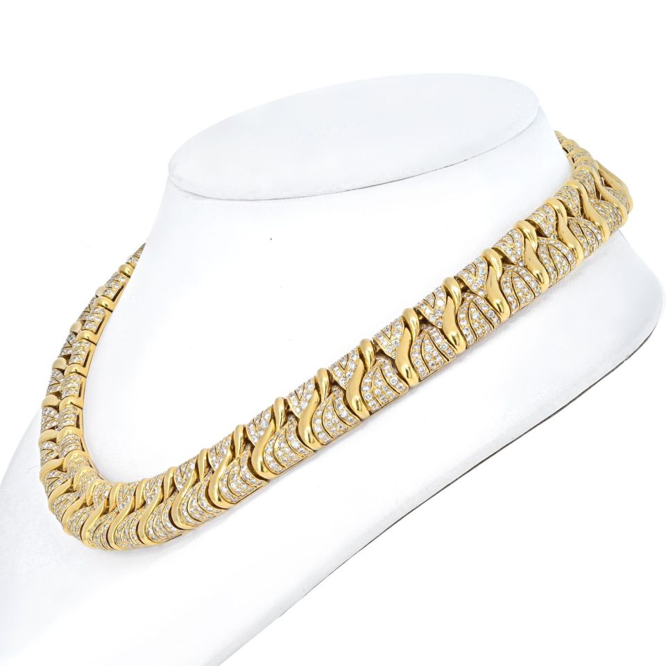 Bvlgari 18K Yellow Gold Diamond Choker Necklace