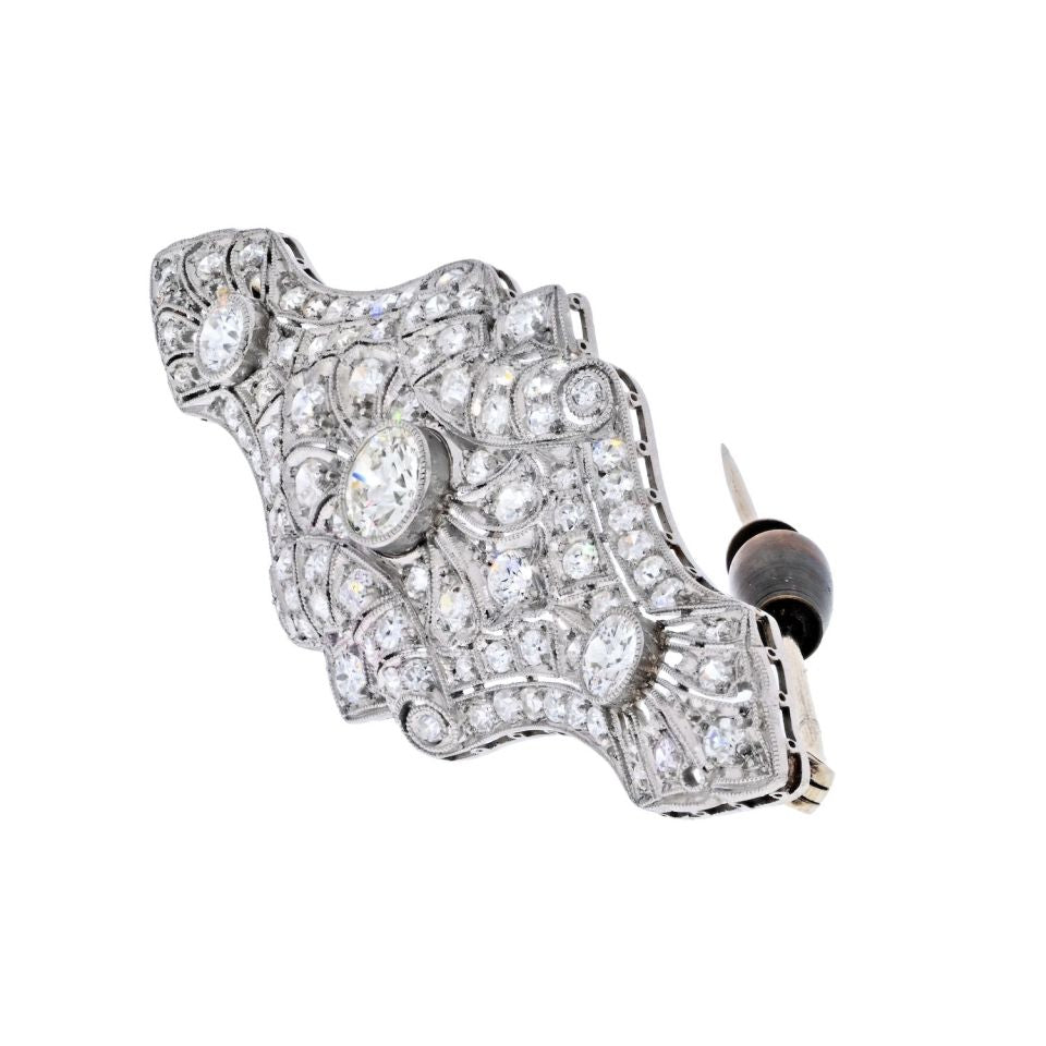 Platinum 5.50cttw Art Deco Diamond Brooch