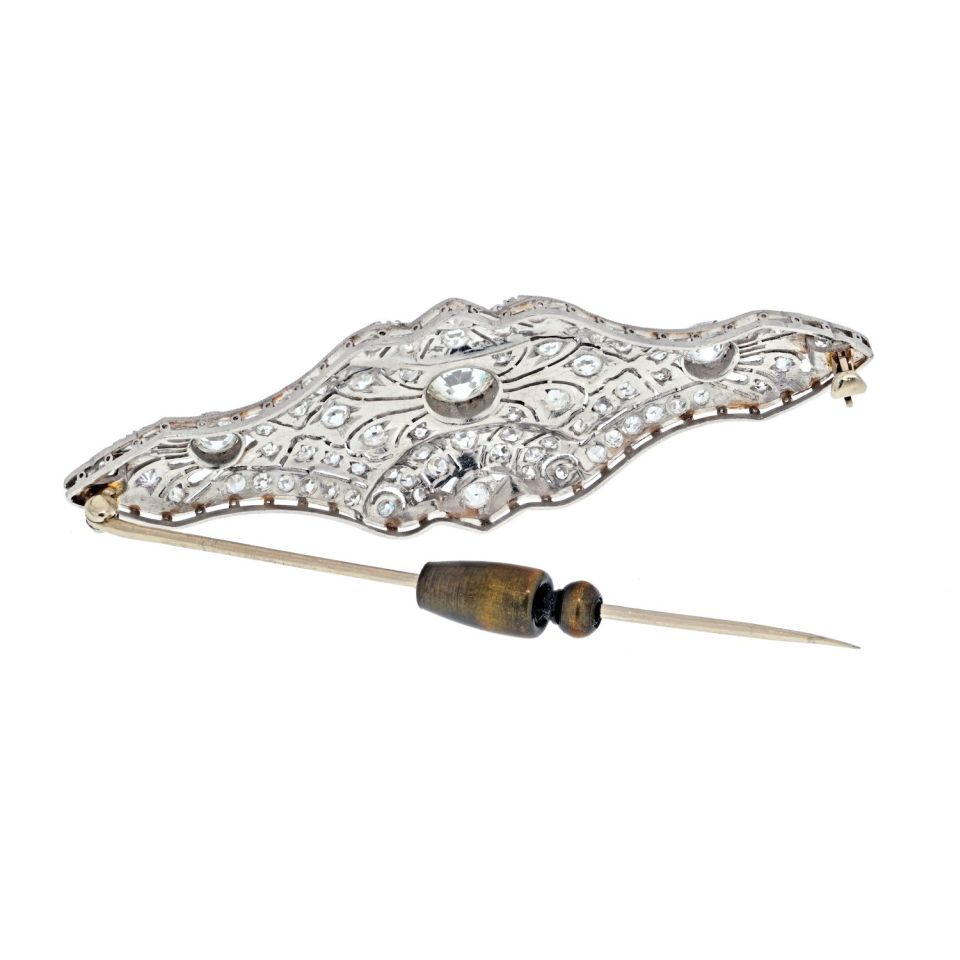 Platinum 5.50cttw Art Deco Diamond Brooch