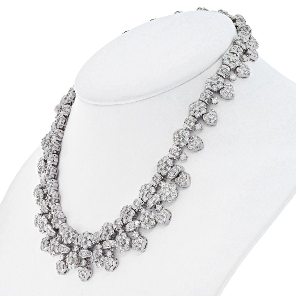 38 Diamond Collar Necklace in 18K White Gold