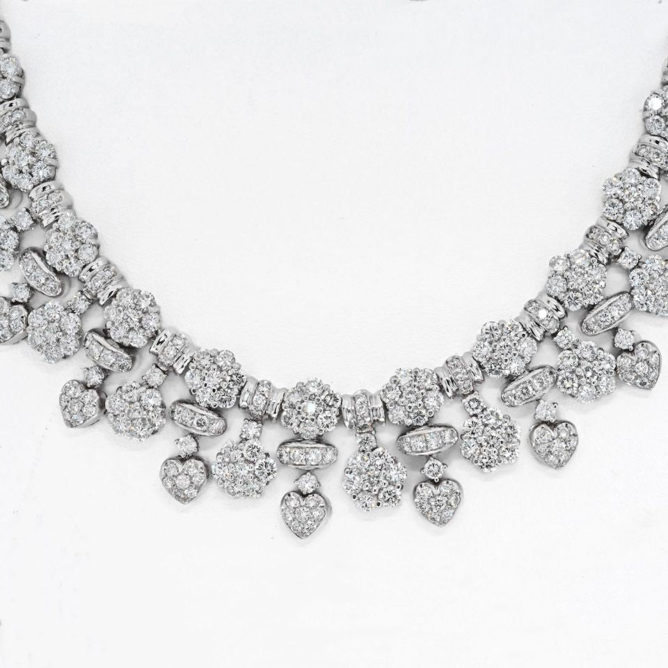 38 Diamond Collar Necklace in 18K White Gold