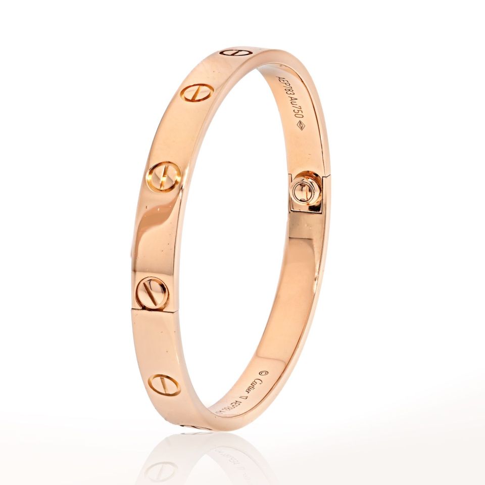 Cartier Love 18K Rose Gold Love Bracelet SZ 17 Bracelet
