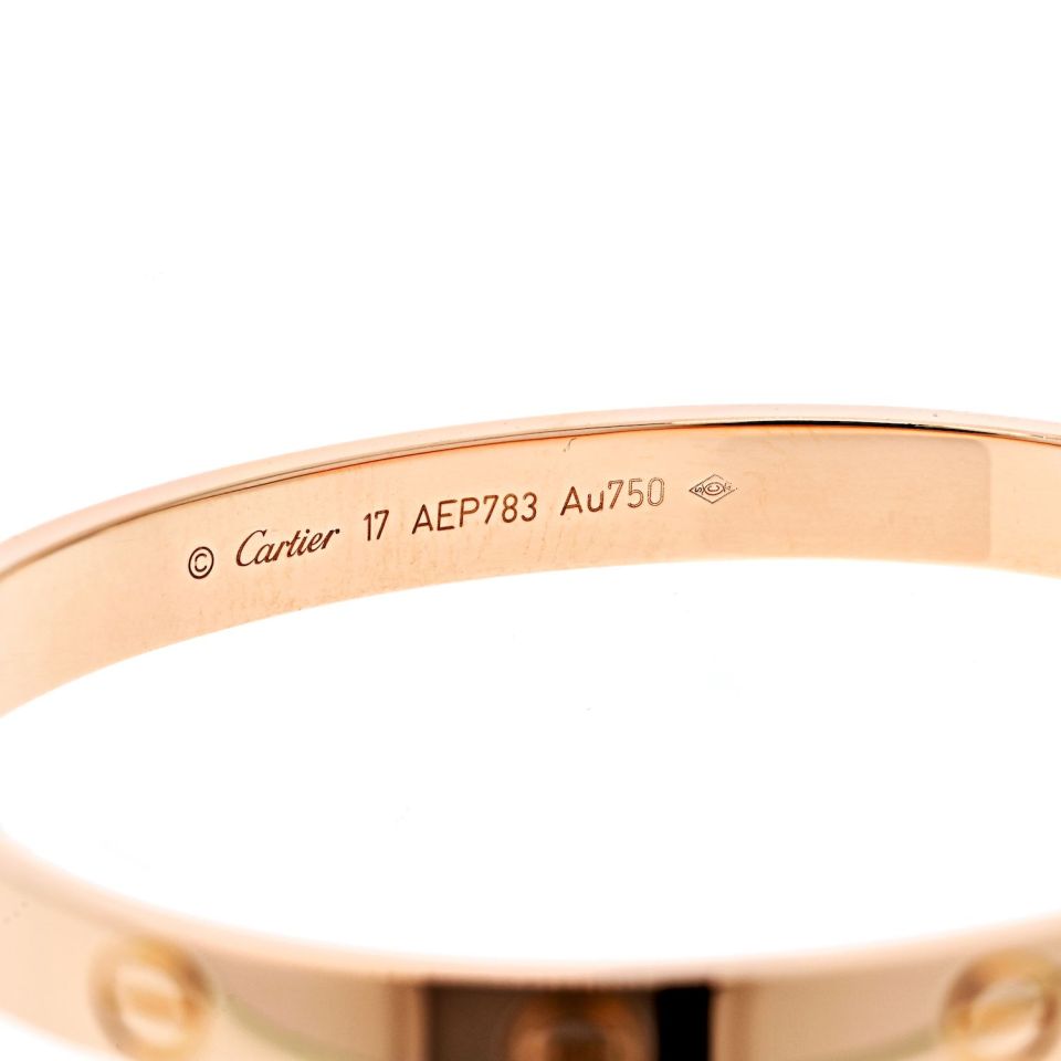 Cartier Love 18K Rose Gold Love Bracelet SZ 17 Bracelet