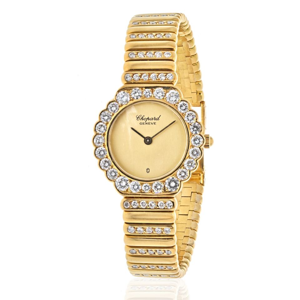 Chopard 18K Yellow Gold Diamond Vintage Cocktail Watch