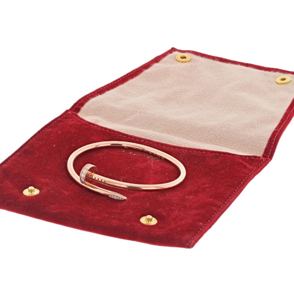 Cartier Juste Un Clou 18K Yellow Gold Juste Un Clou Diamond Nail Bangle SZ 17 Bracelet