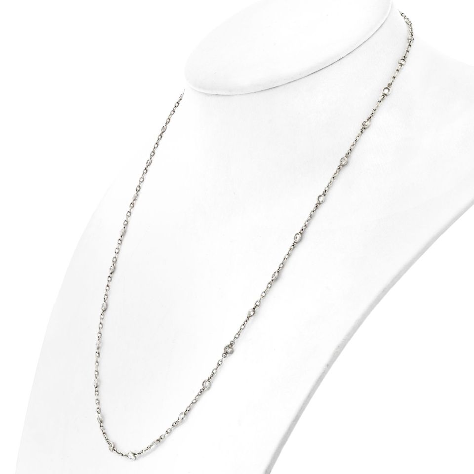 Platinum Diamond By The Yard 2.85cttw Necklace