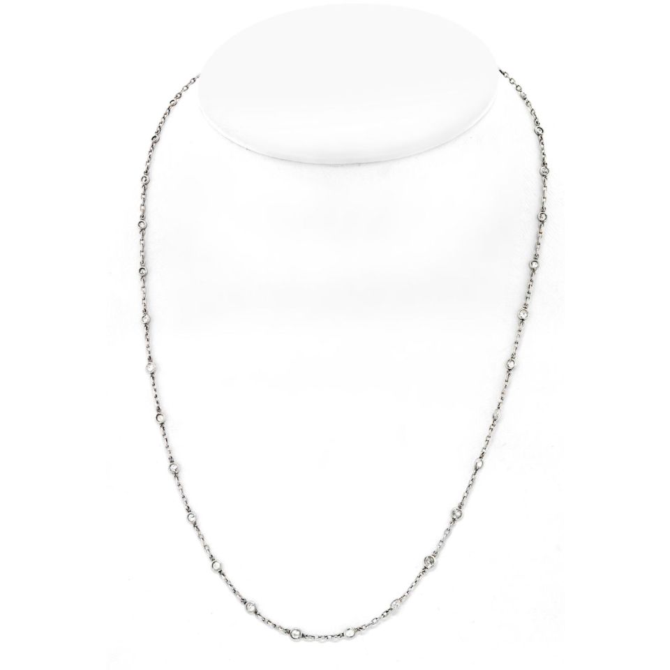 Platinum Diamond By The Yard 2.85cttw Necklace