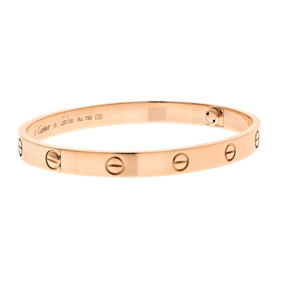 Cartier Love 18K Rose Gold Love Size 18 Bracelet