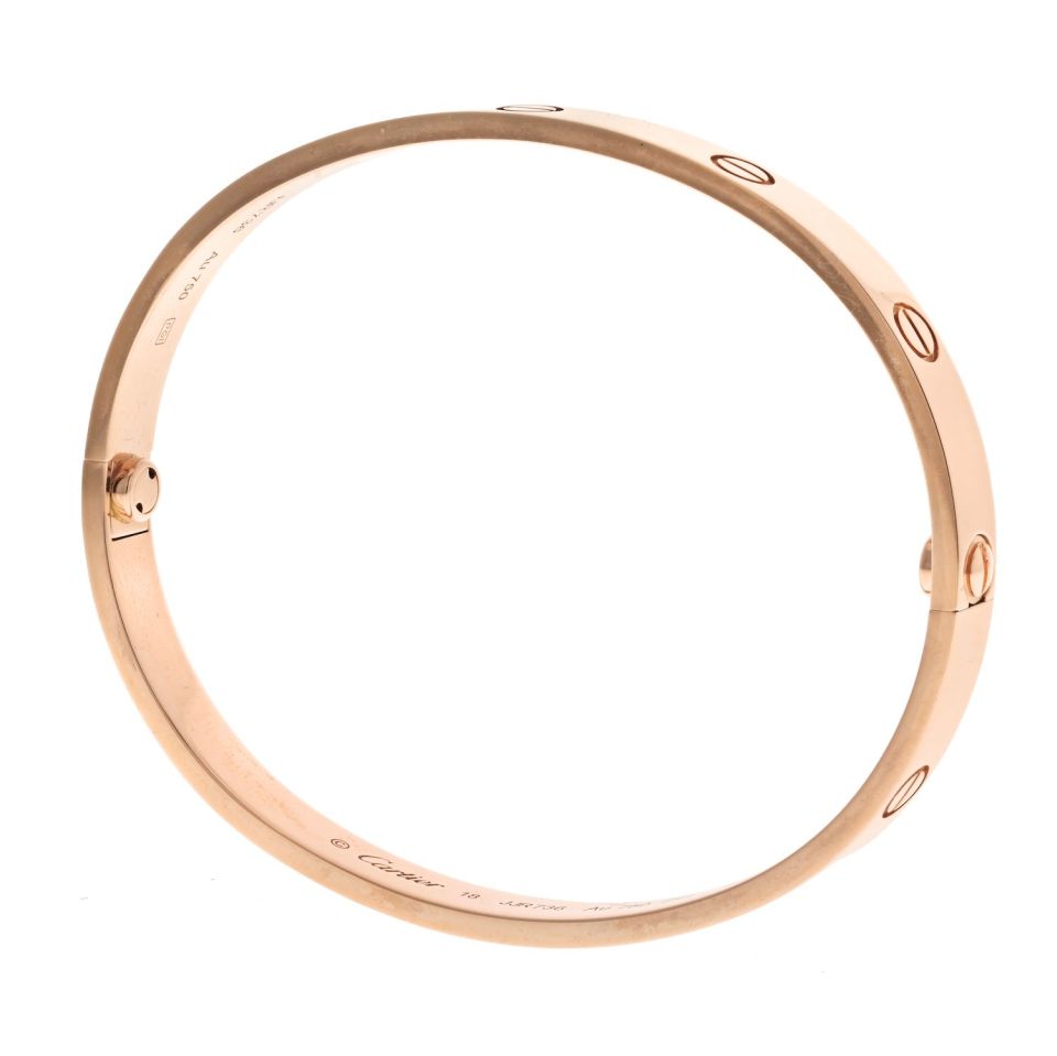 Cartier Love 18K Rose Gold Love Size 18 Bracelet