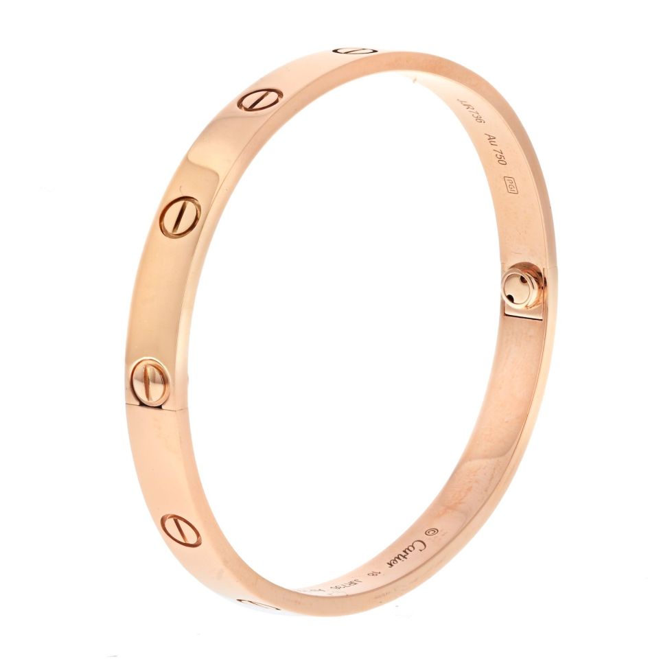 Cartier Love 18K Rose Gold Love Size 18 Bracelet