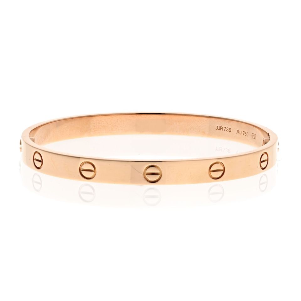 Cartier Love 18K Rose Gold Love Size 18 Bracelet