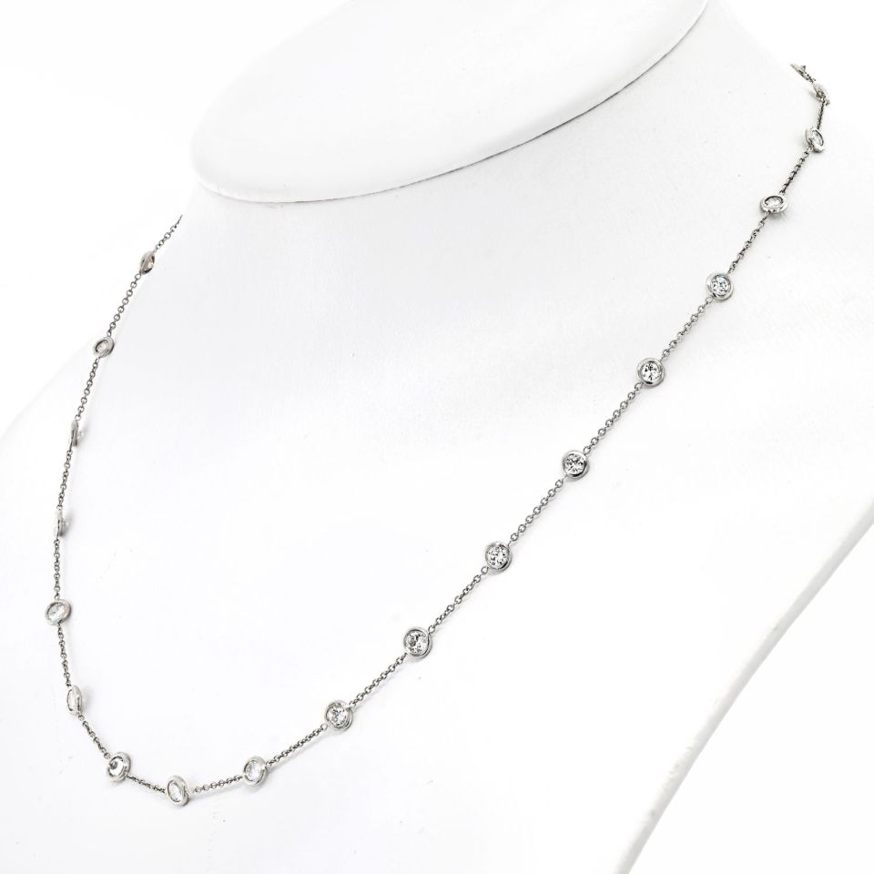 Platinum 2.80cttw Diamond By The Yard 16 inch Necklace