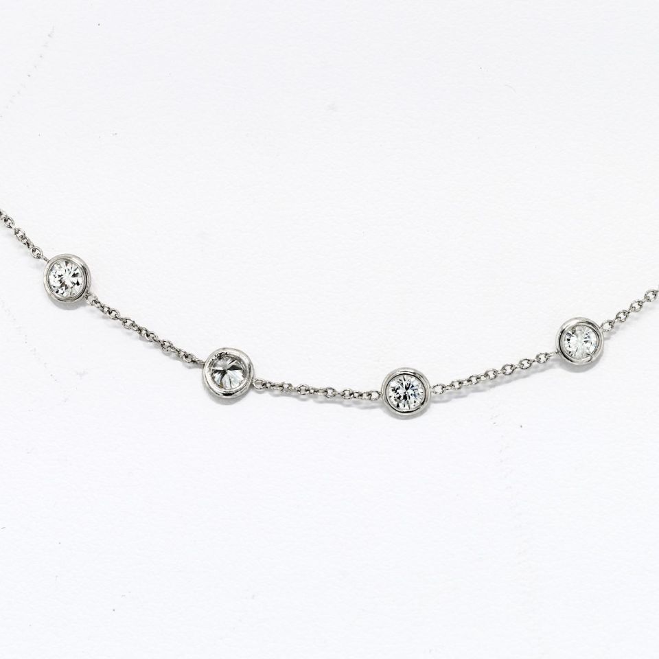 Platinum 2.80cttw Diamond By The Yard 16 inch Necklace