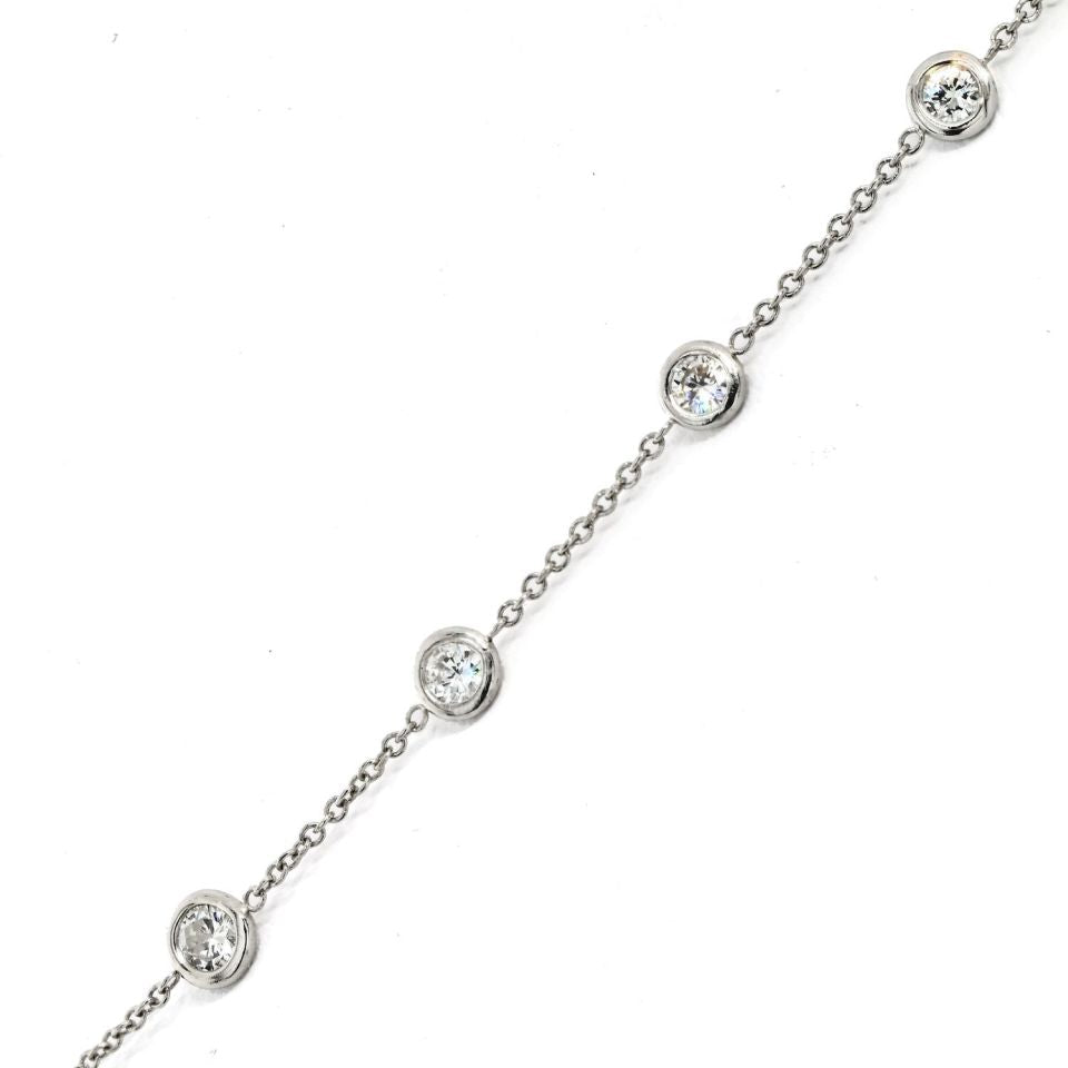 Platinum 2.80cttw Diamond By The Yard 16 inch Necklace