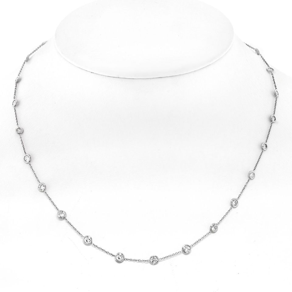 Platinum 2.80cttw Diamond By The Yard 16 inch Necklace