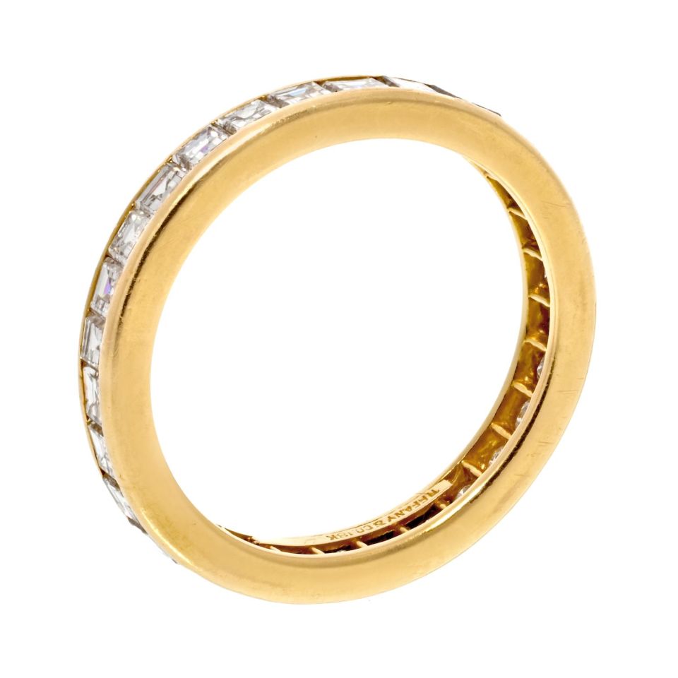 Tiffany & Co. 18K Yellow Gold 3.00cttw Asscher Cut Diamond Eternity Band