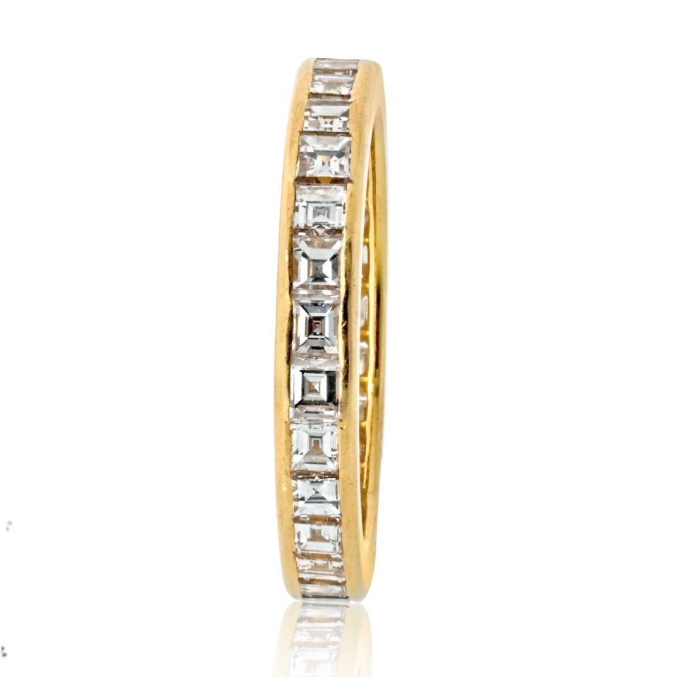 Tiffany & Co. 18K Yellow Gold 3.00cttw Asscher Cut Diamond Eternity Band