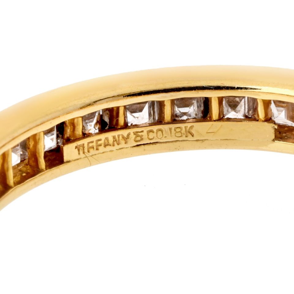 Tiffany & Co. 18K Yellow Gold 3.00cttw Asscher Cut Diamond Eternity Band