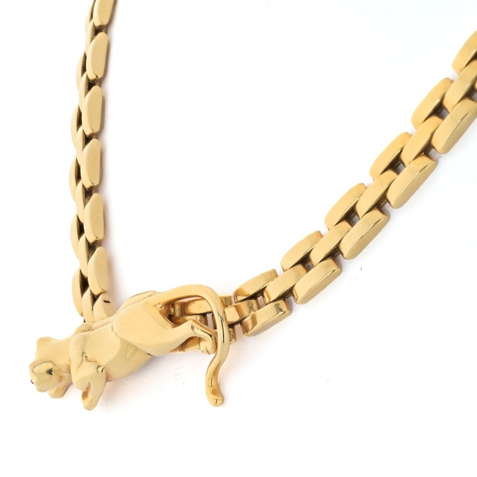 Cartier 18K Yellow Gold Panthere Maillon Link Chain Vintage Necklace