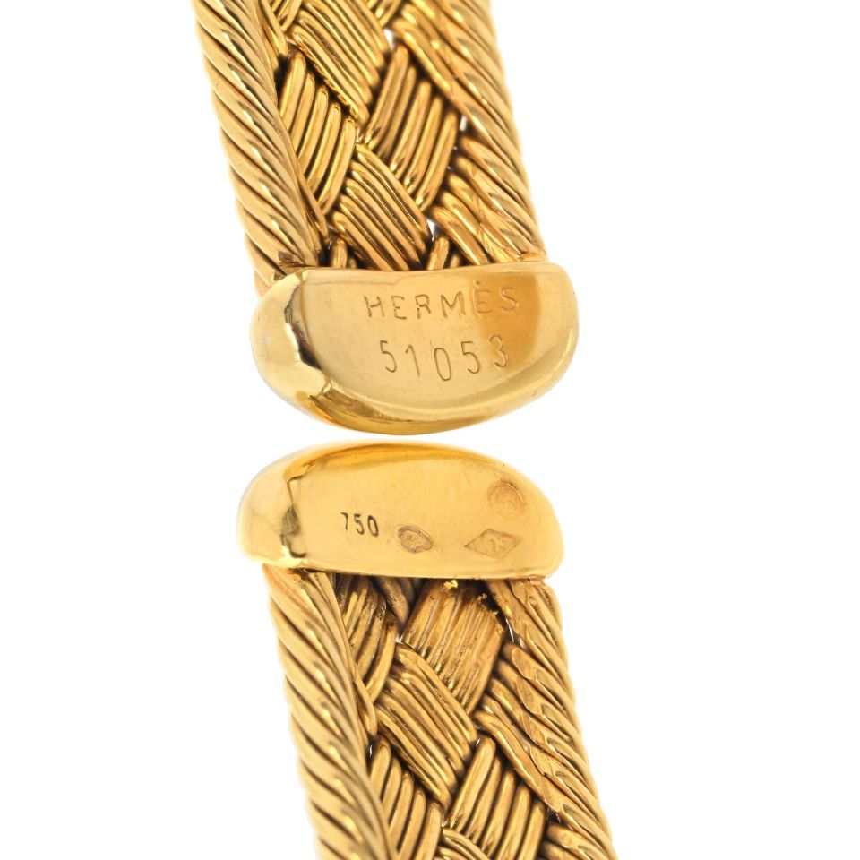 Hermes Woven 18K Yellow Gold Collar Necklace