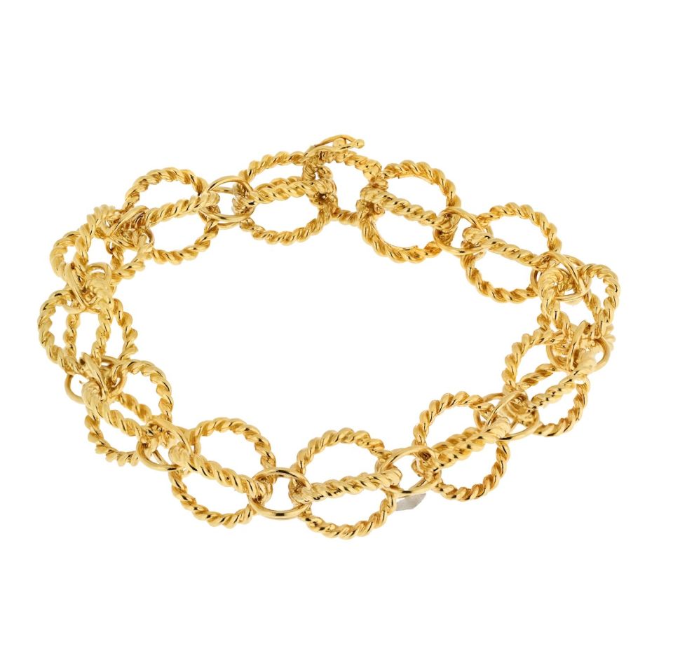 Tiffany & Co. 18K Yellow Gold Schlumberger Circle Rope Bracelet