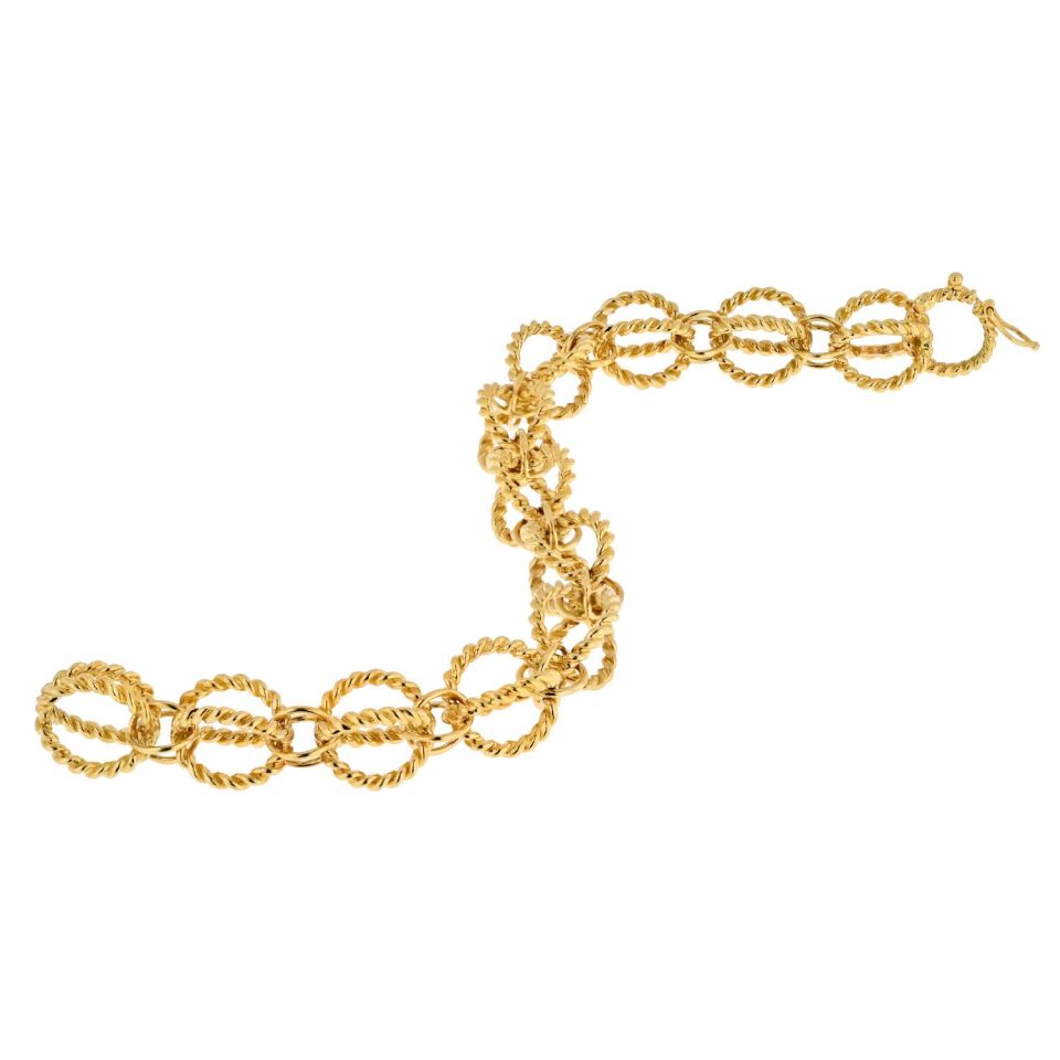 Tiffany & Co. 18K Yellow Gold Schlumberger Circle Rope Bracelet