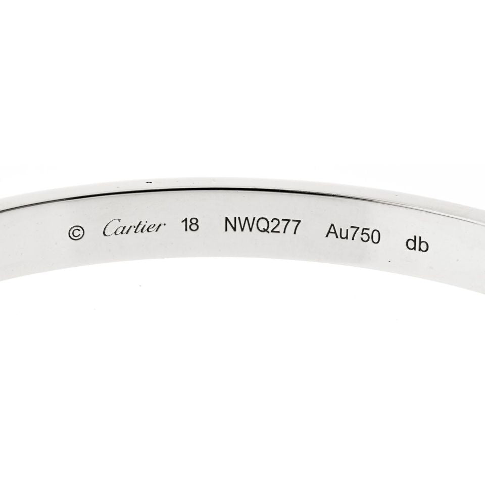 Cartier Love 18K White Gold Love Size 18 Bracelet