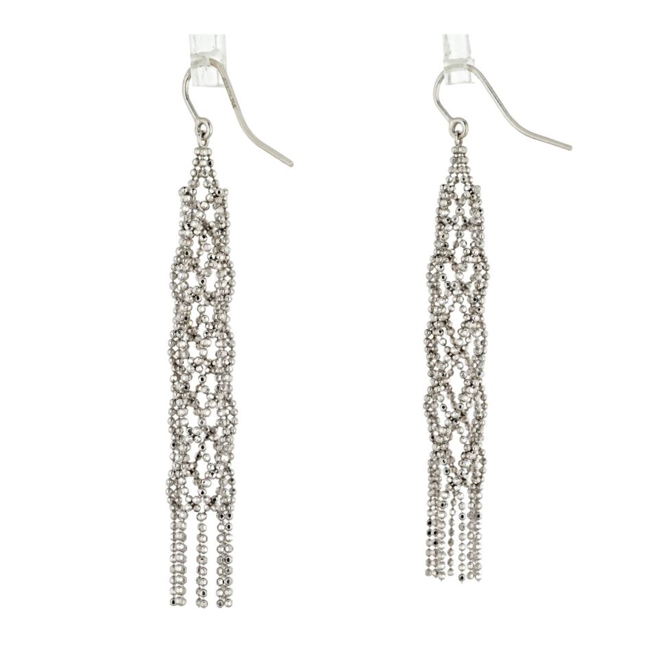 Tiffany & Co. 18K White Gold Mesh Drop Earrings