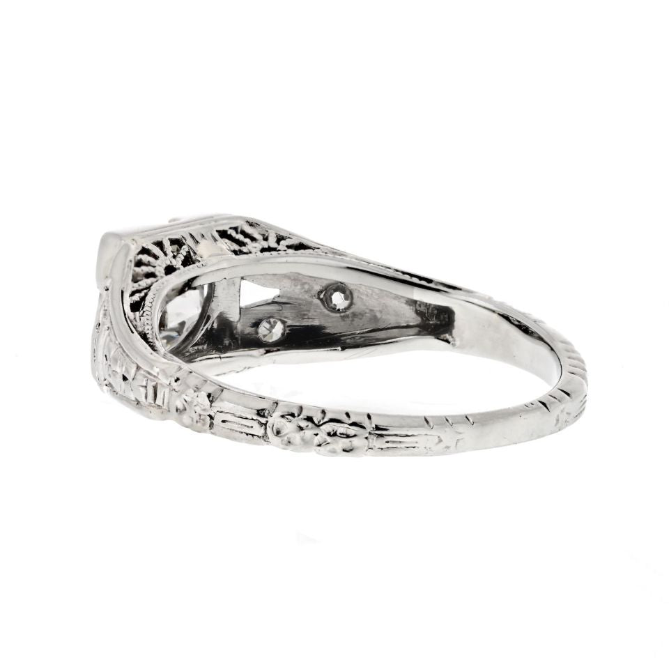 18K White Gold 0.85 Old European Cut Diamond Engagement Ring
