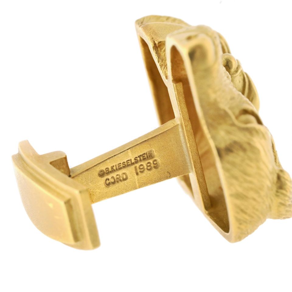 Kieselstein Cord 18K Yellow Gold 1989 Labrador Dog Cuff Links