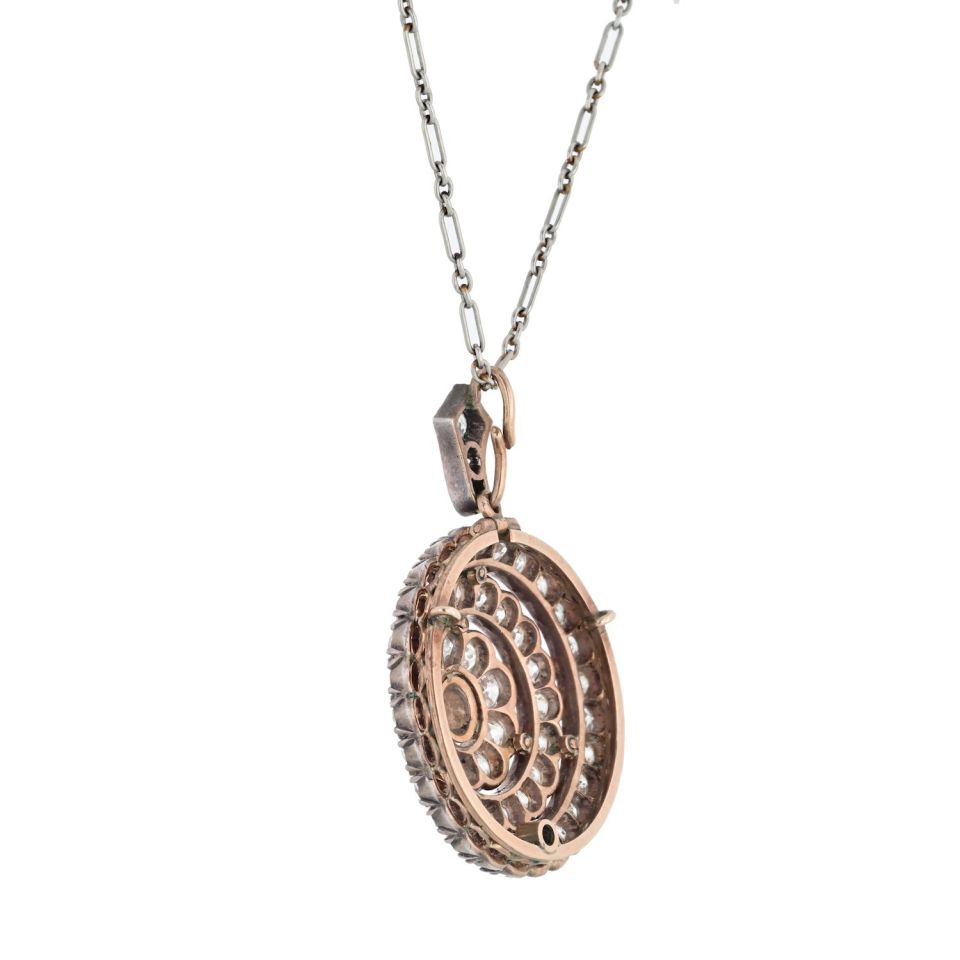 Victorian Round Old-Cut 6.50cttw Diamond Pendant/Brooch