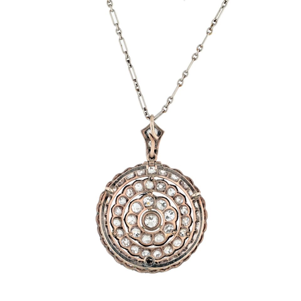 Victorian Round Old-Cut 6.50cttw Diamond Pendant/Brooch
