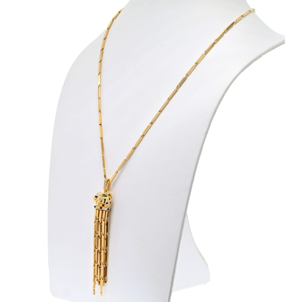 Cartier 18K Yellow Gold Panthere Long Tassel Necklace