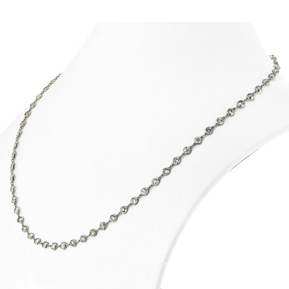 Platinum 11.57cttw Diamond By The Yard Necklace