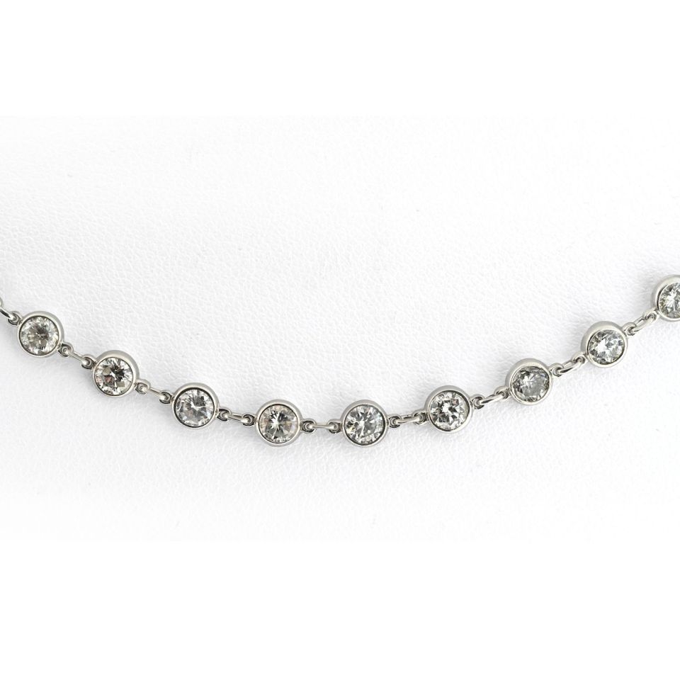Platinum 11.57cttw Diamond By The Yard Necklace