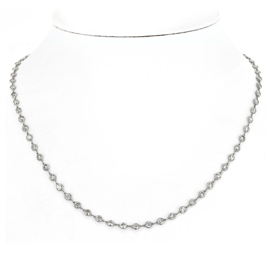 Platinum 11.57cttw Diamond By The Yard Necklace