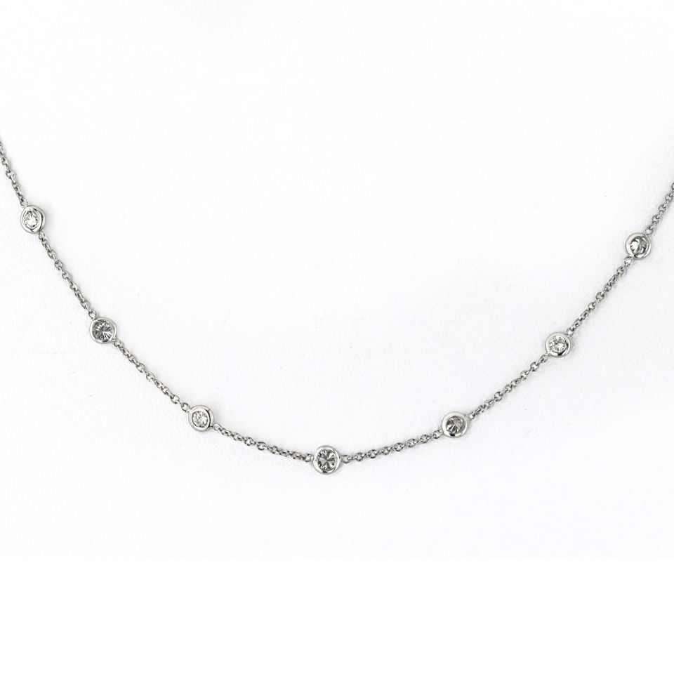 Platinum 1.96cttw Round Diamond By The Yard Necklace