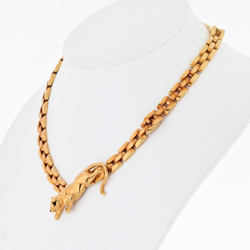 Cartier 18K Yellow Gold Panthere Maillon Link Necklace