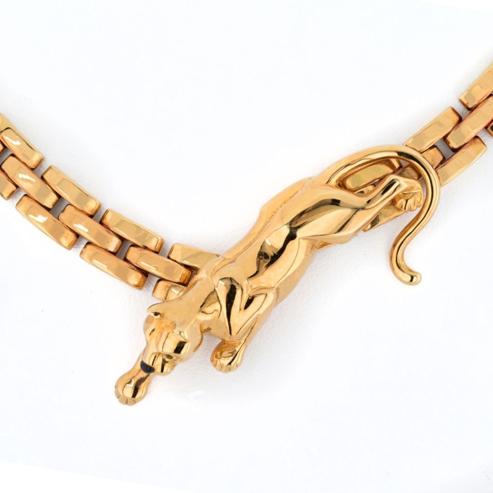 Cartier 18K Yellow Gold Panthere Maillon Link Necklace