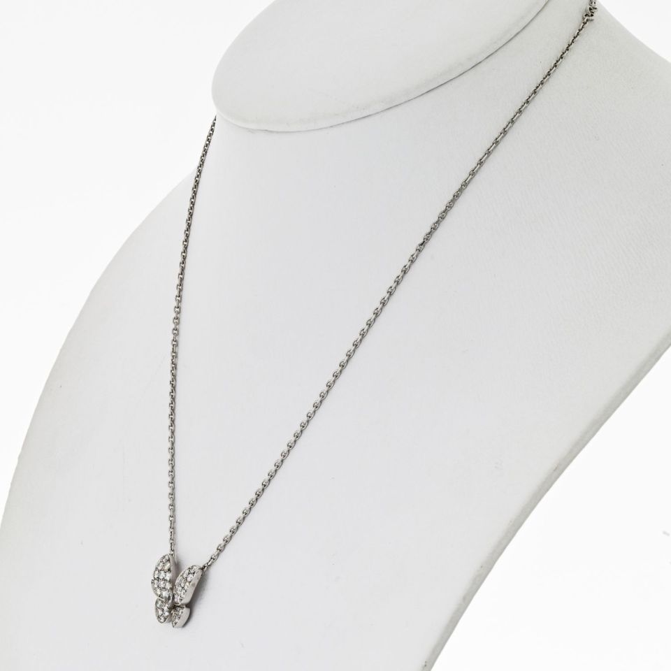 Van Cleef & Arpels 18K White Gold Diamond Butterfly Necklace
