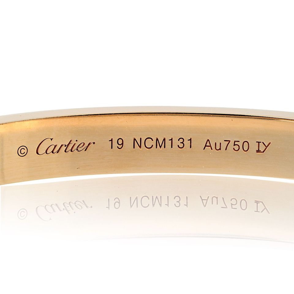 Cartier Love 18K Rose Gold Diamond Pave Size 19 Bracelet