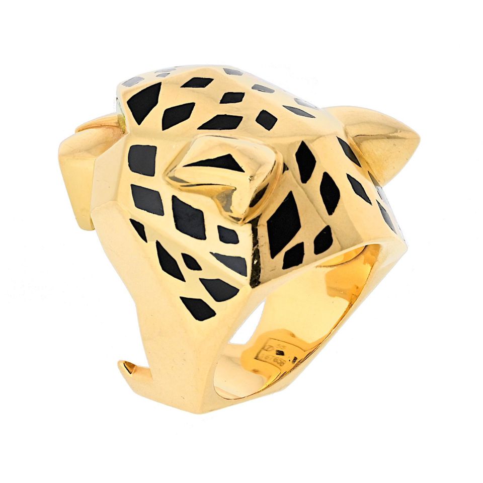 Cartier 18K Yellow Gold Panthere Head Ring